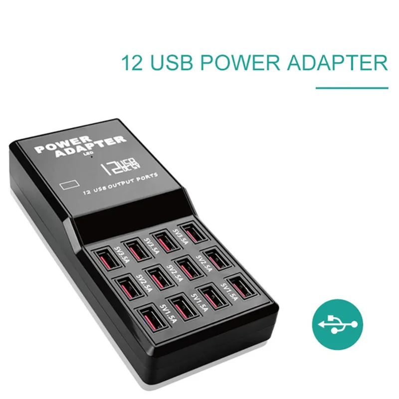 60 Вт 12 порт быстрая зарядка телефон планшет компьютер USB зарядное устройство станция адаптер для мобильного телефона зарядная станция для планшета