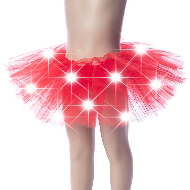 Детское светящееся Сетчатое платье принцессы со светодиодами светящаяся