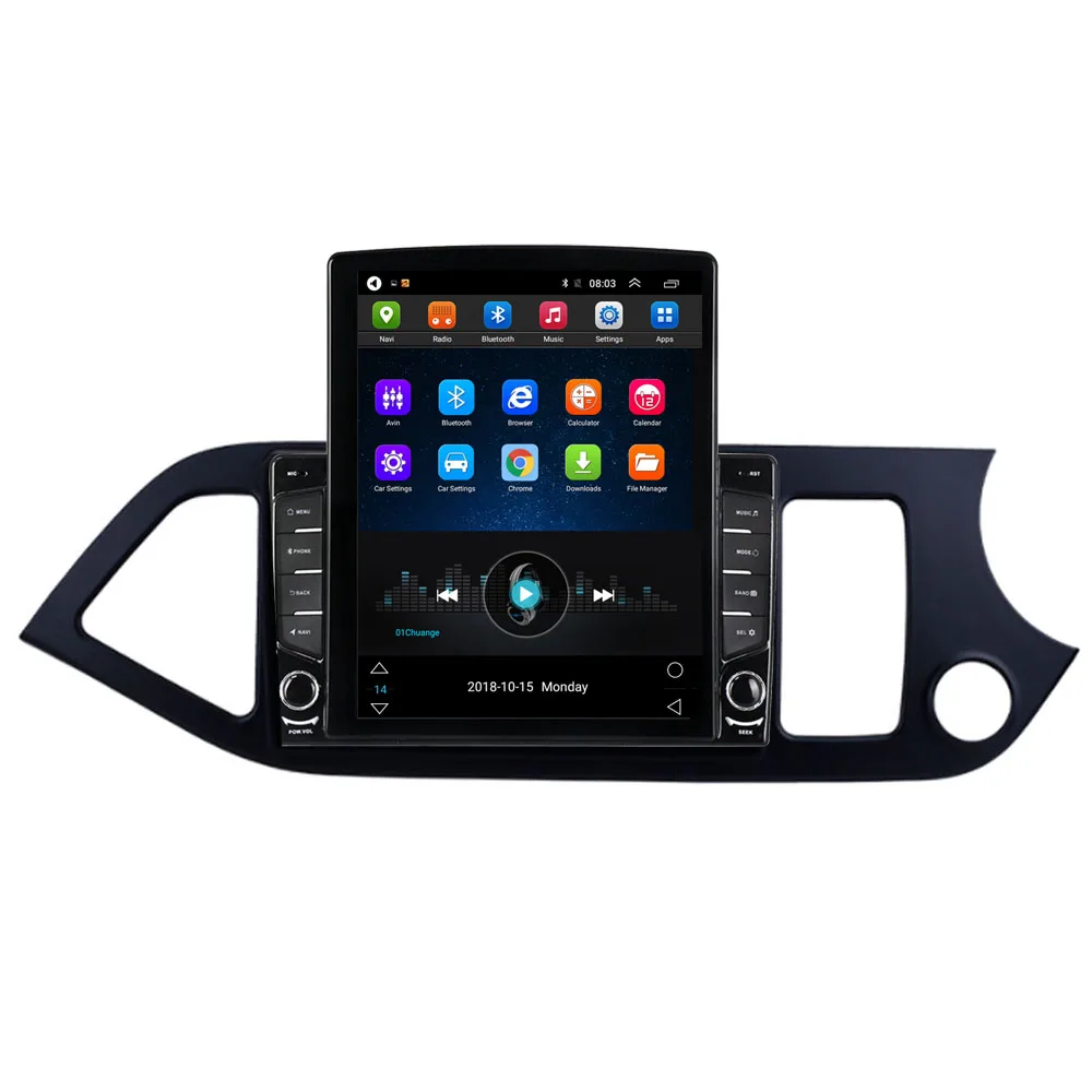 Tesla IPS экран Android 10 для KIA PICANTO Morning 2011- 2014 RHD Автомобильный мультимедийный плеер