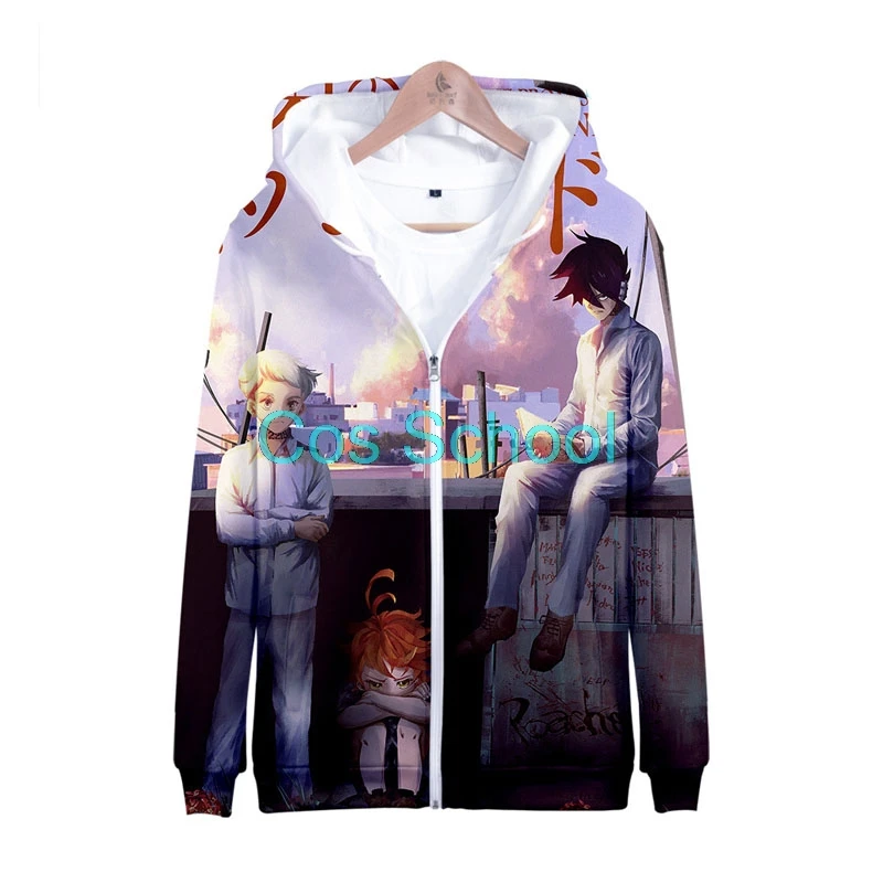 Cos School The Promised Neverland толстовки Эмма Норман Рей куртка с капюшоном на молнии пальто для мужчин женщин Grace полевой свитер Костюмы