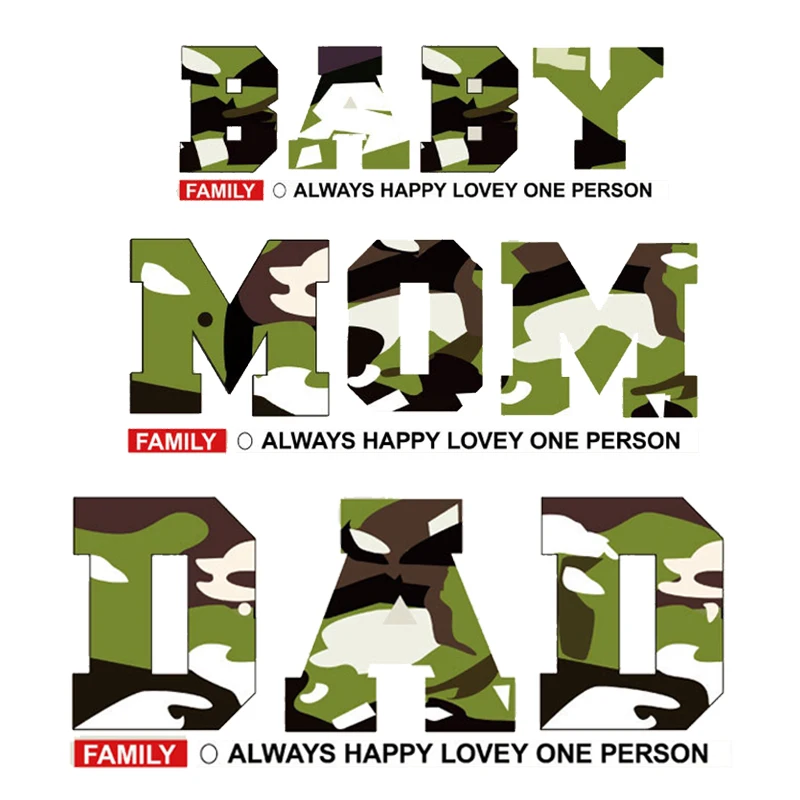 Камуфляжные Значки для родителей и детей переводные наклейки с помощью утюга