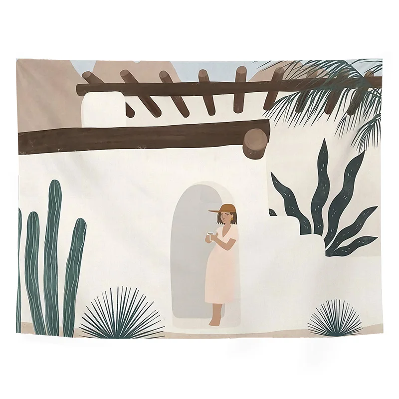 Фон Искусство гобелен эстетика Скандинавская спальня ландшафта творческое