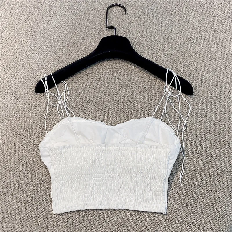 HIGH QUALITY2021 Summer New Design Strass Diamonds Beading Camis Tops