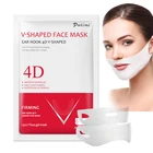 PUTIMI 4D двойная V-образная маска для лица, подтягивающая ушной крючок, Гидрогелевая V-линия, листы для лица, маска для похудения, подтяжки подбородка и шеи, против морщин