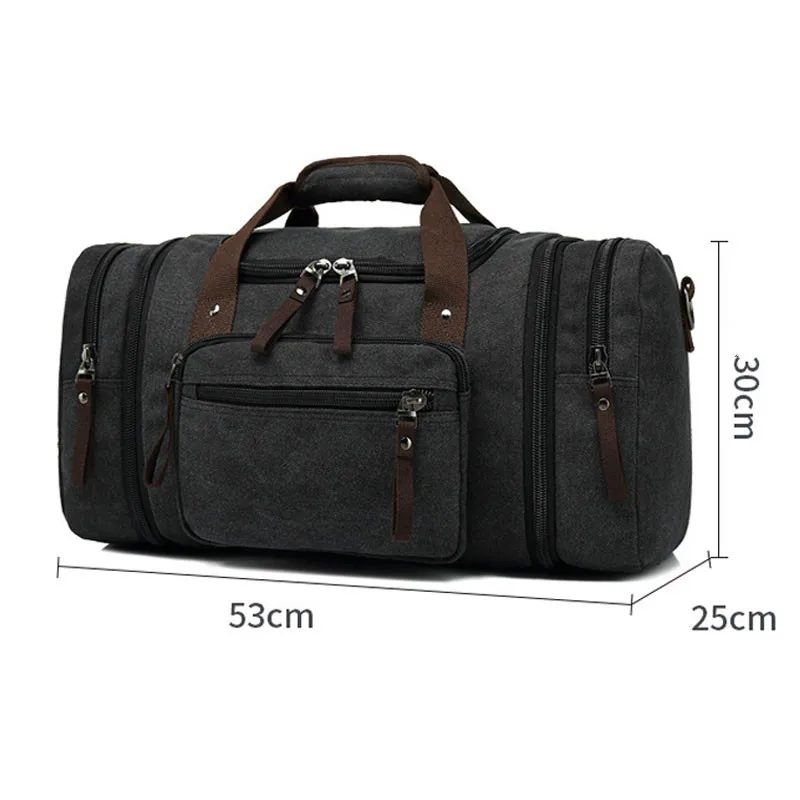 

Multifunction Travel Duffle Bags Men Canvas Luggage Storage Pack Large Capacity Weekend Bags Retro Messenger Handbag Durable