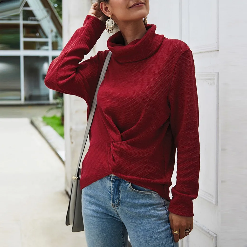 Женский трикотажный свитер с длинным рукавом эластичный свободный пуловер в