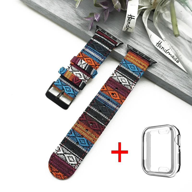 Цветной ремешок для наручных часов в национальном стиле Apple Watch 6 iWatch Series SE 5 4