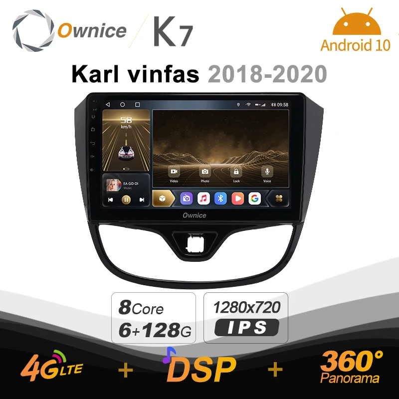 

Android 10.0 6G+128G Ownice K7 Car autoradio Multimedia for Opel Karl vinfas 2018 - 2020 radio system unit 360 Panorama 4G LTE