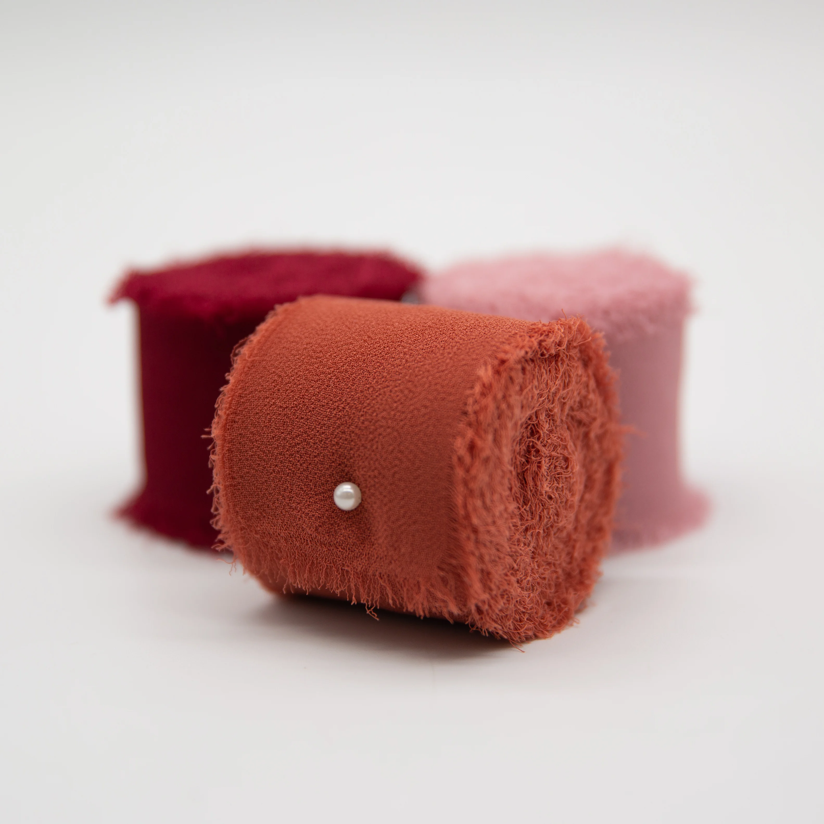 Шифоновая лента с краями шелковые ленты свадебная модель 3 8 см x 6 4 м ручная работа