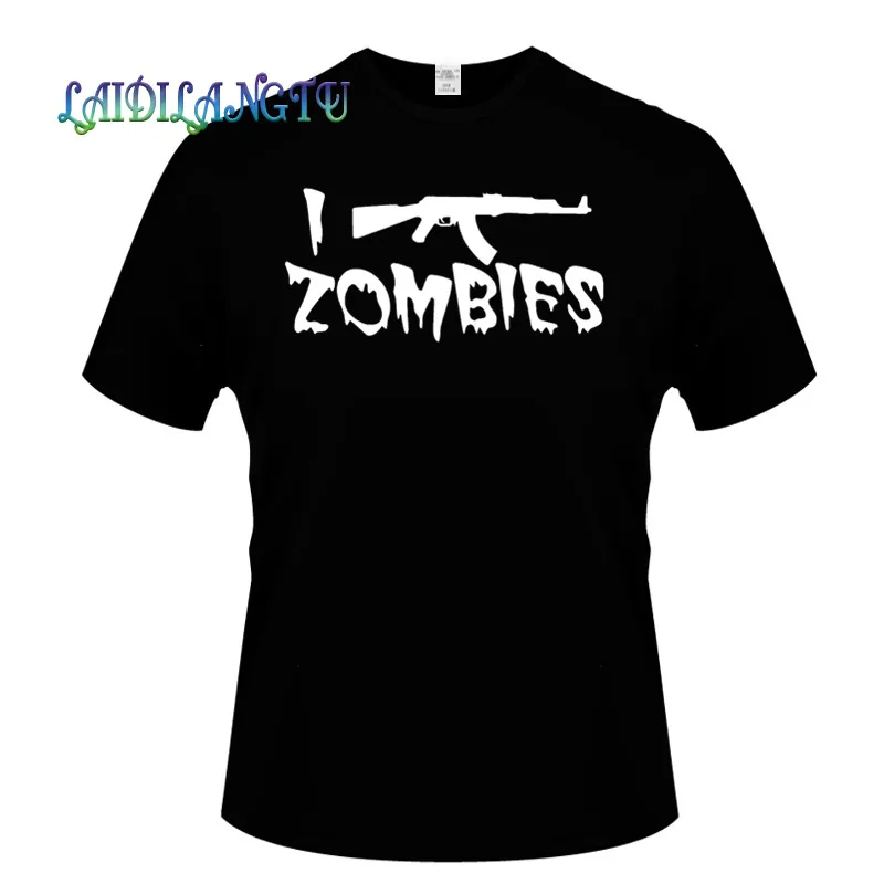 Горячая Распродажа 2019 Новая модная мужская футболка с коротким рукавом I SHOOT ZOMBIES