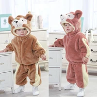 winter baby long sleeve duffy bear cospaly costume kid animal rompers set for boys girls warm cotton children hooded clothes