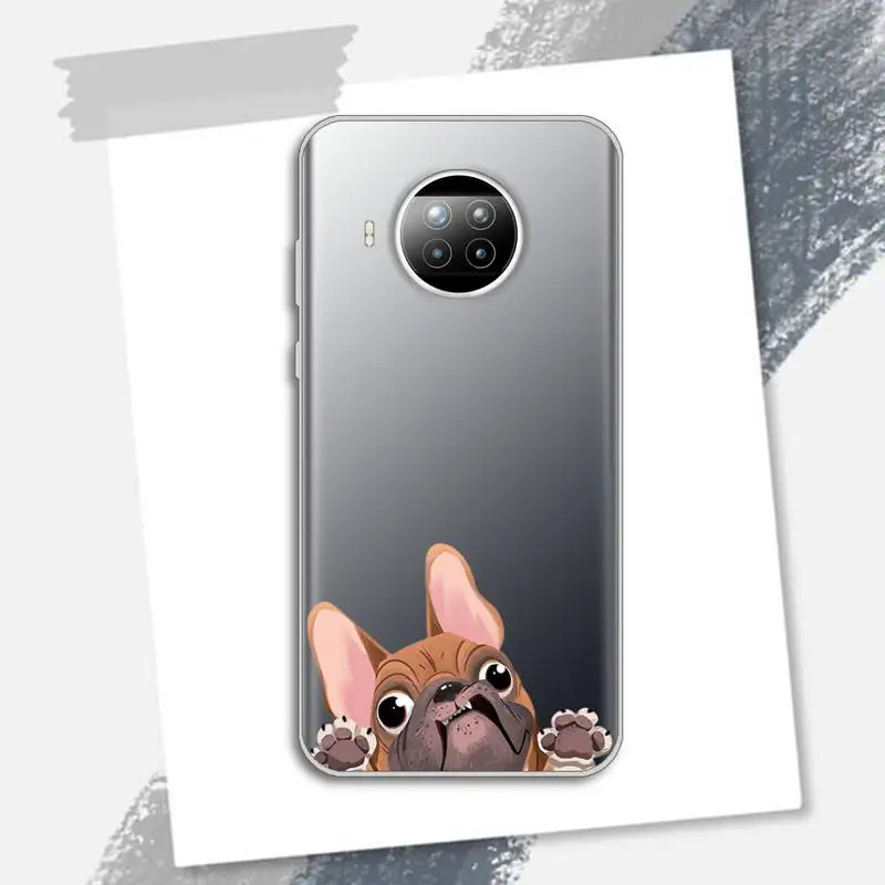 

Cute cartoon animal French Bulldog Phone Case Transparent for Xiaomi Redmi note 10 t 8 9 pro lite 11