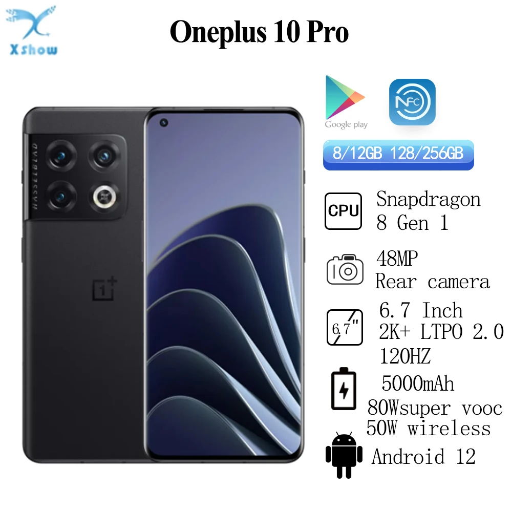 Смартфон OnePlus 10 Pro телефон с глобальной прошивкой Snapdagon 8Gen 1 5000Amh 80W SuperVooc 6 7 дюймов 2K