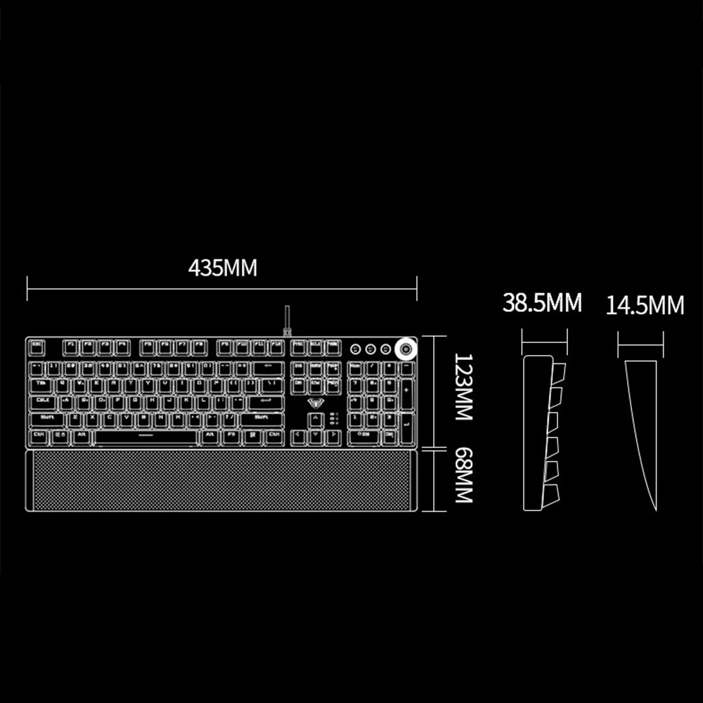 aula round keycap gaming mechanical keyboard blue black red brown switch anti ghosting usb wired led backlight keyboard for pc free global shipping