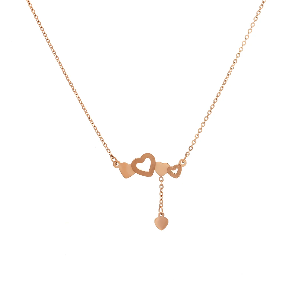 Полая Геометрическая подвеска Yhpup в форме сердца Очаровательное ожерелье из