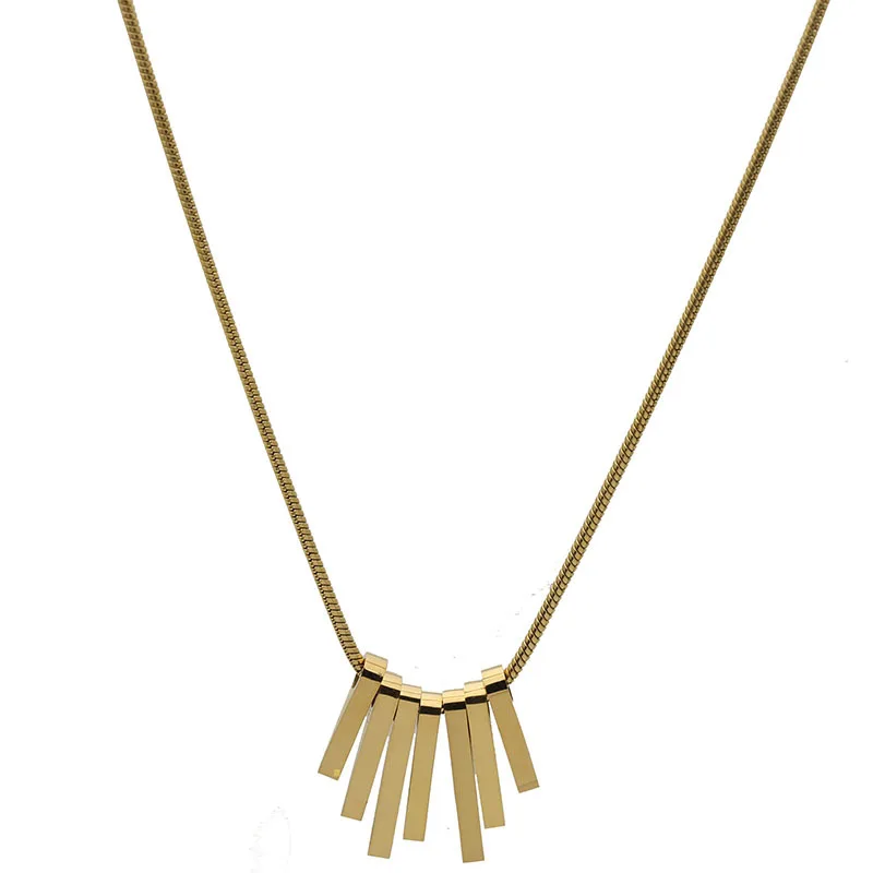 

2021 new titanium steel necklace women's simple small square bar, high-end clavicle necklace, lightweight and luxurious,