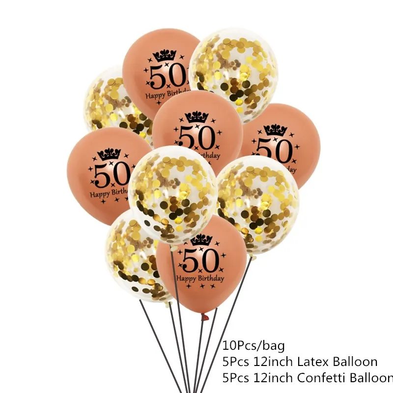 Gold 50 Chicinlife 10 шт. золото/серебро номер 30/40/50/60 лет питьевой Бумага соломенная шляпа для взрослых День рождения Юбилей Декор поставки - Цвет: Gold 50
