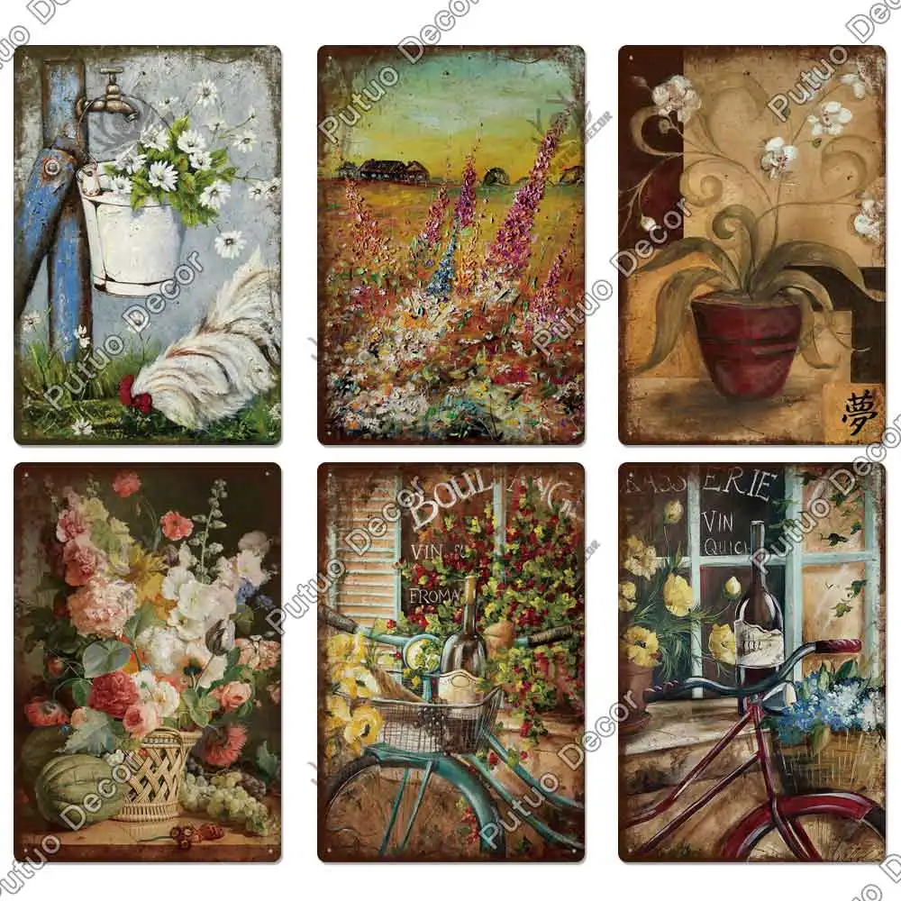 Putuo галстук бабочка декор Винтаж жестяная вывеска металлический знак