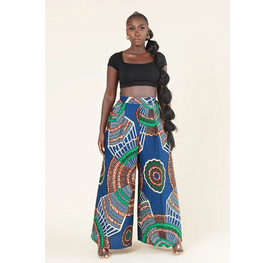 

Summer Fashion African Clothes Dashiki Print Trousers Ladies Bottom Blouses Maxi African Dresses for Women Long Pants