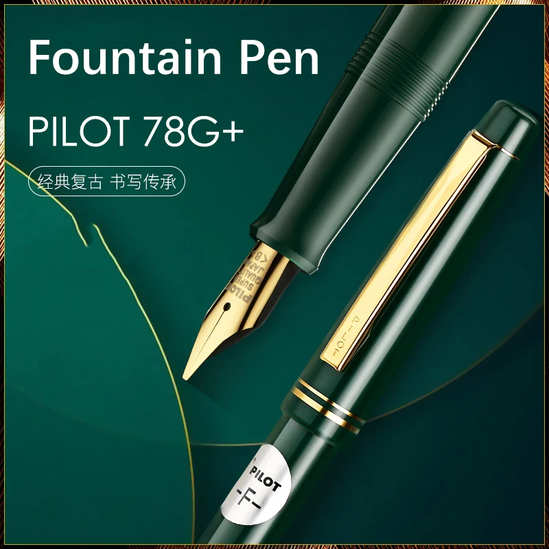 

PILOT Original Fountain Pen FP-78G F M Iridium Nib 78g+ 22k Golden Students Practice Calligraphy with Ink Converter