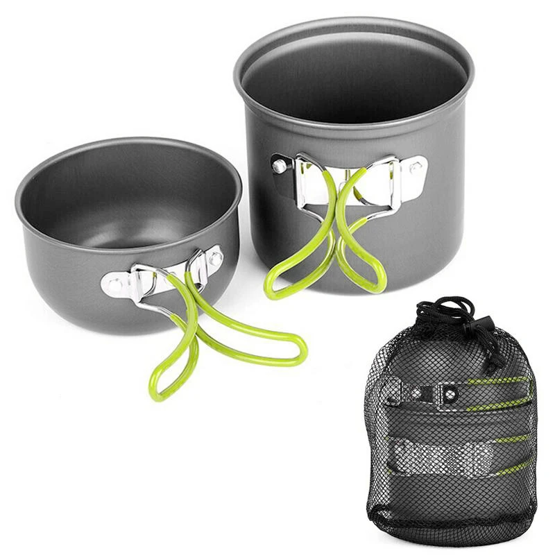 

10 Pcs Camping Cookware Kit With Stove, Outdoor Cooking Set Backpacking Hiking Utensil Gear Trekking And Camping