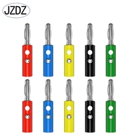 jzdz 10pcs 4mm banana plug pin audio speaker electrical connector screw connect 5 colors diy parts j 10015