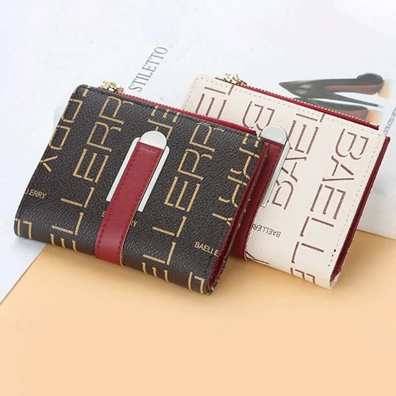 

12x10,5x2 см для женщин маленький кошелек стильный буквенный принт искусственная кожа мульти-слотов для карт короткие вертикальные молнии моне...