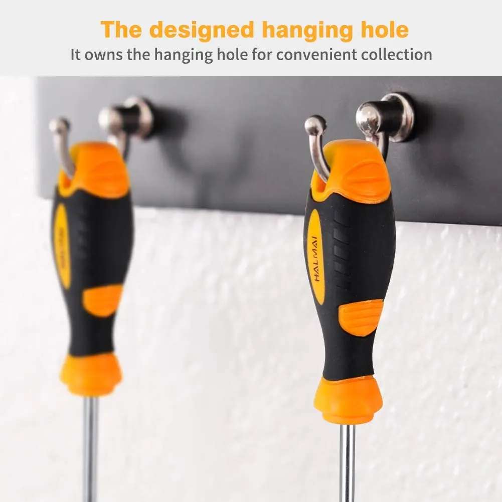 Screwdriver Set Magnetic HALMAI 6 PCS Professional Tips Kit with 3 Phillips and Flat Head Non-Slip Handle | Инструменты