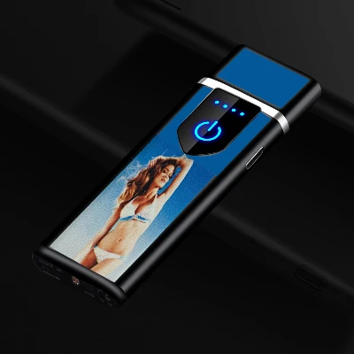 Металлическая электрическая зажигалка, Usb перезаряжаемая зажигалка, ветрозащитная зажигалка, аксессуары для сигарет, гаджеты для мужчин - Цвет: Woman