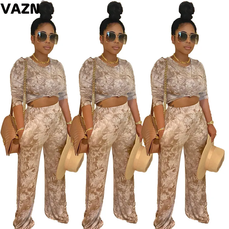 Комплект свободного покроя из 2 предметов с круглым вырезом и длинными рукавами |