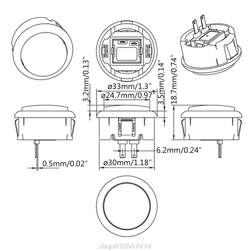 Кнопка для аркадных игр в стиле ретро микро переключатель со звуком без нажатия 30