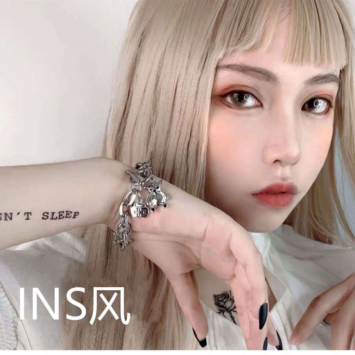 

Stainless Steel Heart Bracelet Women Link Chain Pendant Bracelet Hip Hop Bear Women Bracelets Party Gifts