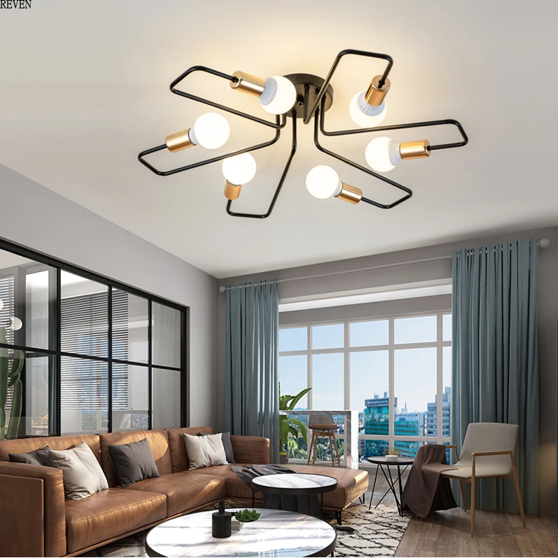 

REVEN multi-bar forged chandelier for living room bedroom dining room retro industrial loft light LED E27