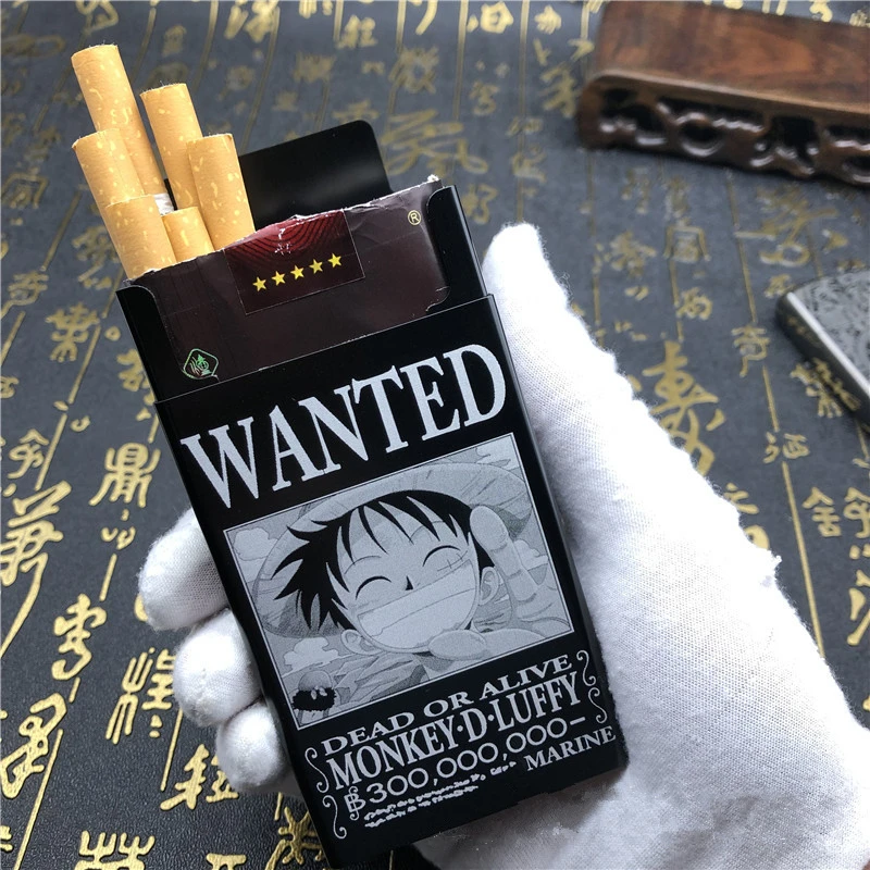 

Мультфильм Аниме ONE PIECE Luffy Wanted металлический чехол для сигарет большой емкости 20 шт держатель для сигарет коробка гаджет для курения для муж...