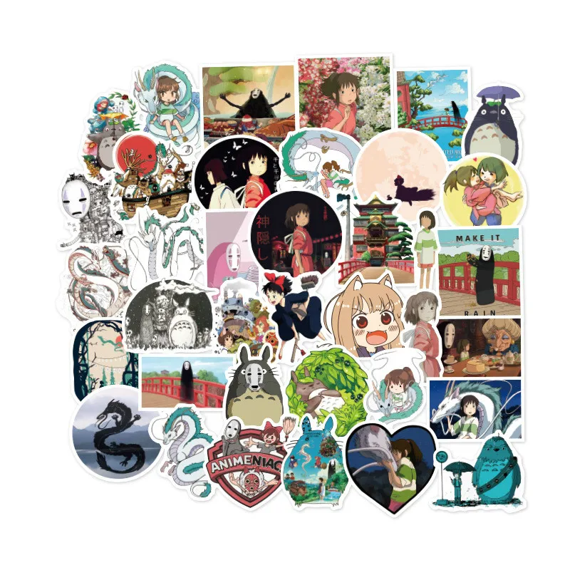 

10/50/100PCS Cartoon Anime Spirited Away Stickers Totoro No Face Man DIY Children Stationery Laptop Skateboard Guitar Sticker