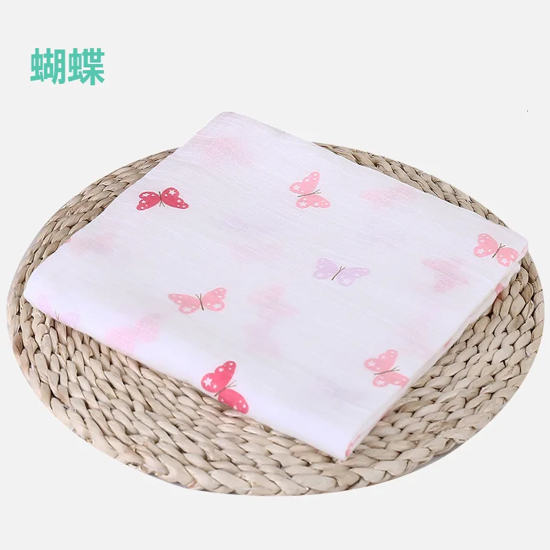 Butterfly 1 шт., хлопок, муслин, детские пеленки, мягкие одеяла для новорожденных, для ванной, марля, Детская накидка, спальный мешок, чехол для коляски, игровой коврик - Цвет: Butterfly