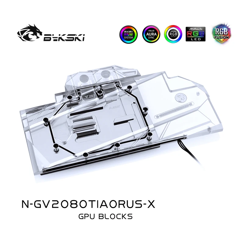 Bykski N GV2080TIAORUS X полный охват блок GPU воды для Gigabyte AORUS RTX2080Ti Xtreme 11G/8G Графика карты VGA