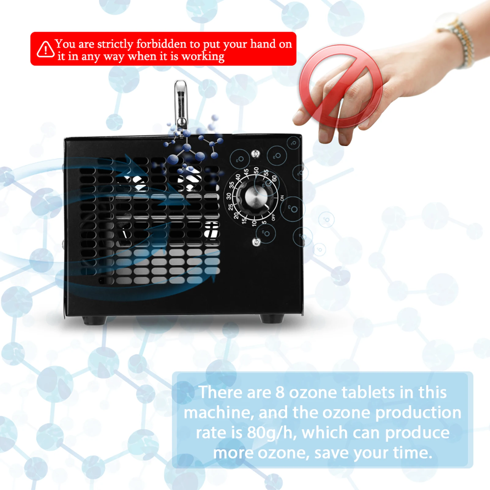 

80g/h Ozone Sterilizer Ozone Steriliztion Machine Home Outdoor Multifunction Tools New House Wardrobe Odor Disinfection BathRoom