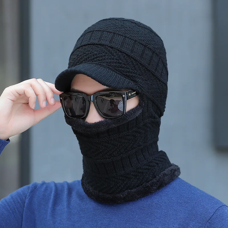 

Fall/Winter Men's Neck Guard One-piece Hat Ear Guard Warm Hat Thicken Cycling Cap