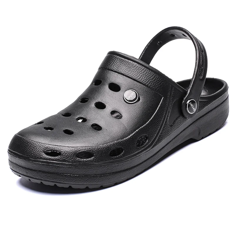 

2021 Men's Hole Shoes Large Size 49 Outdoor Baotou Slippers Non-slip External Wear Beach Shoes Dual-use Big Head Slippers Men's