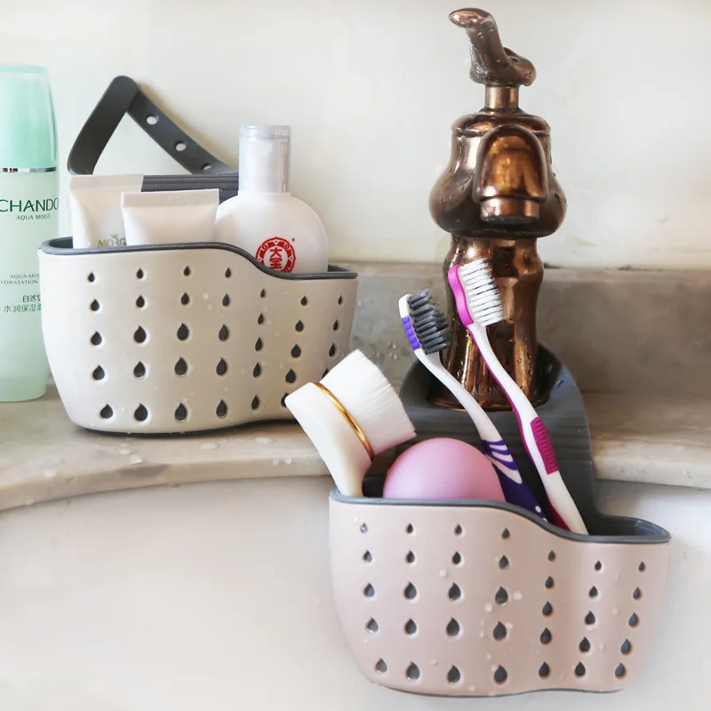 Portable sink rak rak sabun longkang rak silikon penyimpanan bakul - Organisasi dan penyimpanan di dalam rumah - Foto 3
