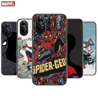 marvel spider man clear phone case for huawei honor 20 10 9 8a 7 5t x pro lite 5g black etui coque hoesjes comic fash design