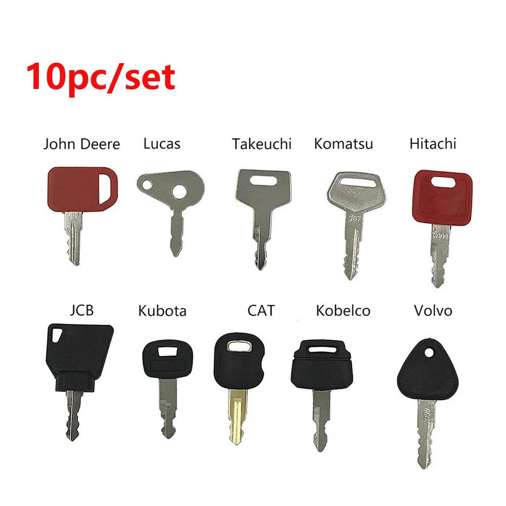 

10 KEY SET Master Key Ignition Set For Agricultural + Heavy Plant Machinery Car Key Compatible Replacement Parts