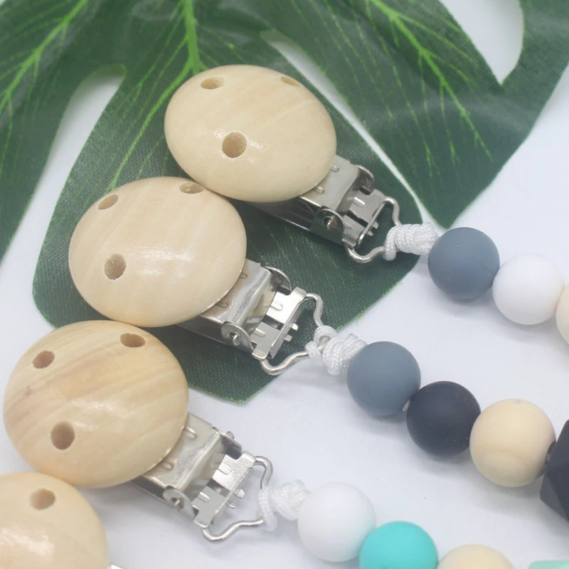 Custom Baby Name Pacifier Personalized Silicone Beads Clip Chain Chew Teether Toys Dummy Nipple Holder | Мать и ребенок