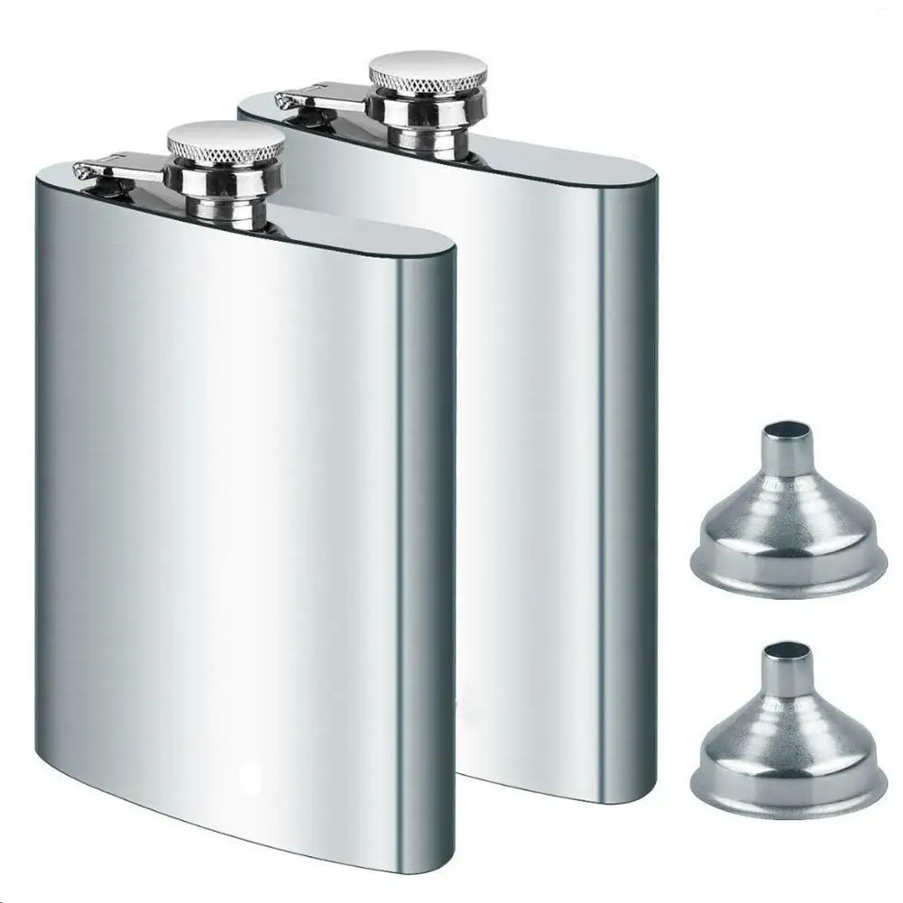 Портативная походная рыболовная Мужская фляжка из нержавеющей стали с воронкой