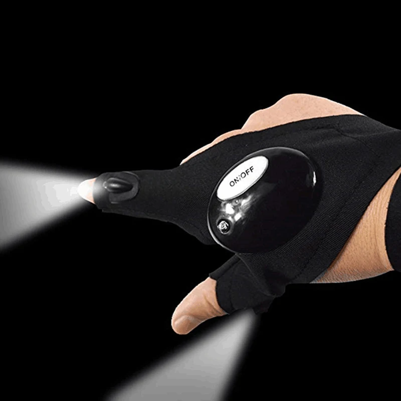 

Bicycle Gloves Finger LED Outdoor Sports Fishing Cycling Half Fingers Glove With Light Bike Repair LED Gloves Equipment BC0639