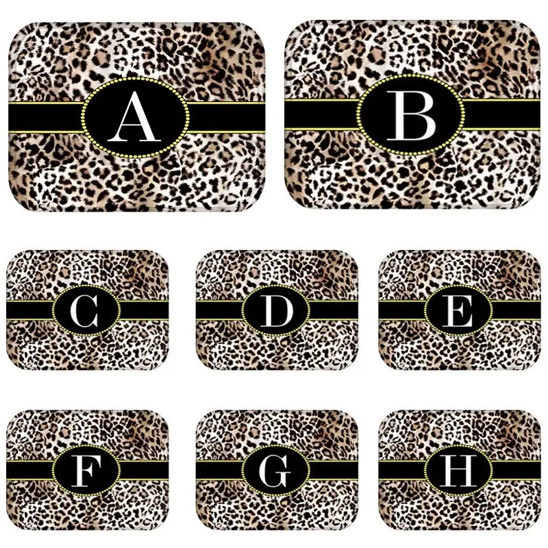 Коврик с леопардовым рисунком и надписью для кухонной входной двери ковер из