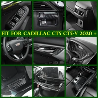 carbon fiber dashboard gear box air ac glass lift button control panel cover trim for cadillac ct5 ct5 v 2020 2022 accessories