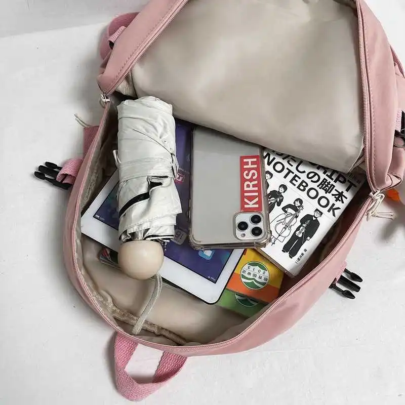 

New harajuku fashions ladies rucksack simple college student travel bag with capacity of nylon backpacks