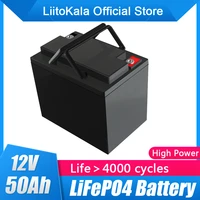 liitokala 12 8v 12v 50ah lithium 3 2v lifepo4 battery pack for solar energy storage system electric boat yatch with led display